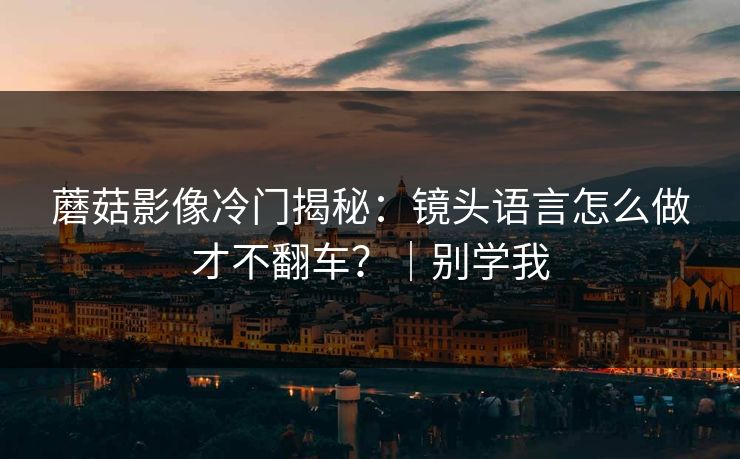 蘑菇影像冷门揭秘:镜头语言怎么做才不翻车?|别学我 蘑菇影像冷门揭秘:镜头语言怎么做才不翻车?|别学我