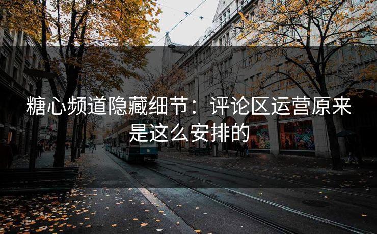 糖心频道隐藏细节：评论区运营原来是这么安排的