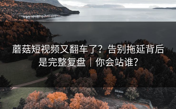蘑菇短视频又翻车了？告别拖延背后是完整复盘｜你会站谁？