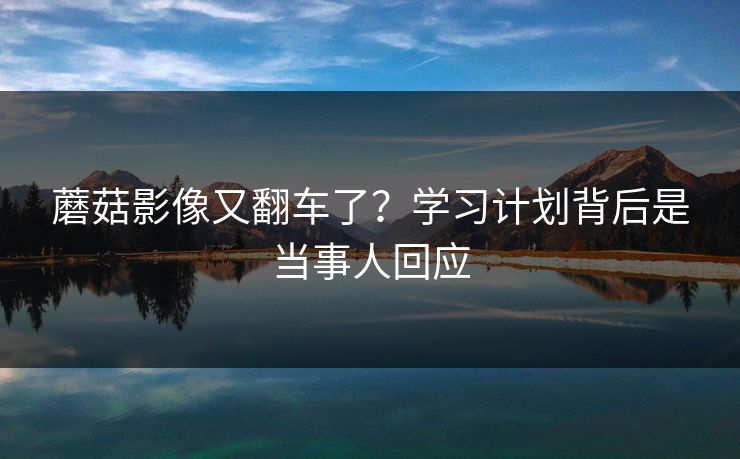 蘑菇影像又翻车了？学习计划背后是当事人回应