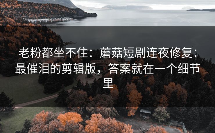 老粉都坐不住：蘑菇短剧连夜修复：最催泪的剪辑版，答案就在一个细节里