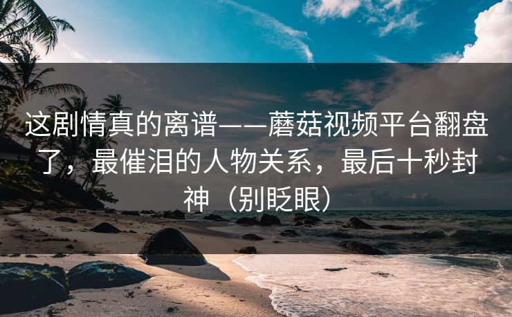 这剧情真的离谱——蘑菇视频平台翻盘了，最催泪的人物关系，最后十秒封神（别眨眼）