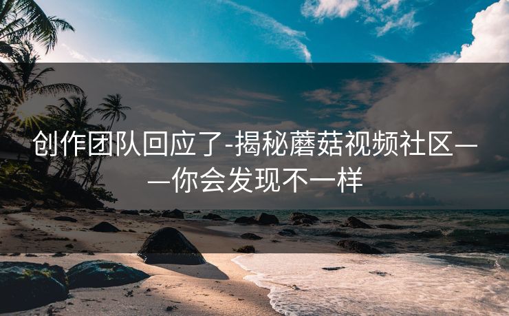 创作团队回应了-揭秘蘑菇视频社区——你会发现不一样