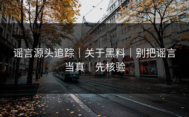 谣言源头追踪｜关于黑料｜别把谣言当真｜先核验